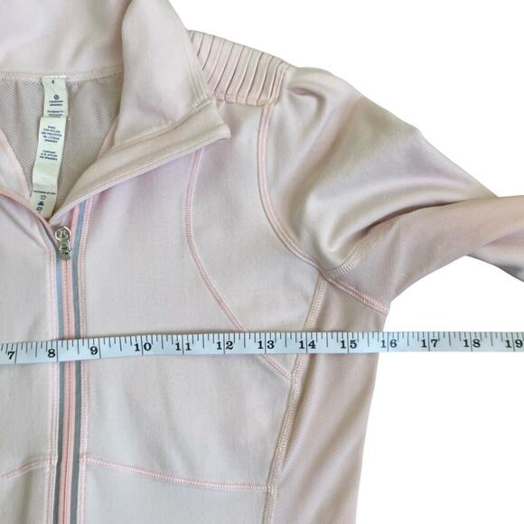Lululemon Sz 4 Pretty Pink Star Runner Half Zip Pullover Fitted Stretchy Flawed - Picture 12 of 16